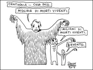 Una vignetta realizzata da Davide Toffolo per la rivista